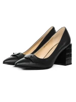 Pantofi cu Toc gros K4321-3667A Negru Jose Simon