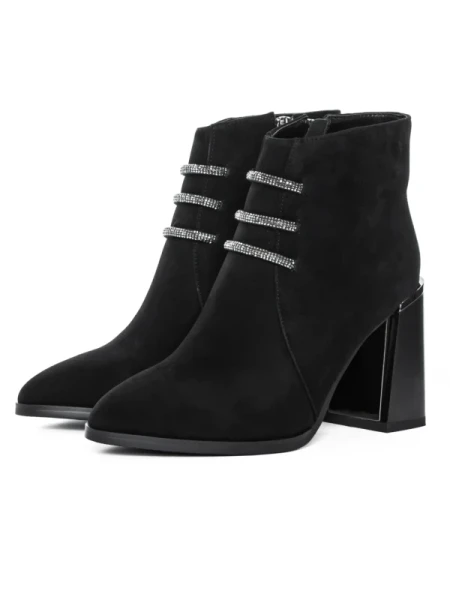 Botine Dama cu toc gros M01-01A Negru Jose Simon