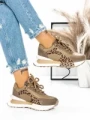 Pantofi Sport Dama din piele naturala 5SZ11 KHAKI | PANTOFUL