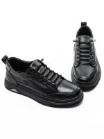 Pantofi Casual Barbati din piele naturala W25513-1 BLACK | ADVANCER