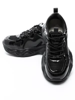 Damskie buty sportowe wykonane ze skóry naturalnej 919-1 Czarny | Advancer