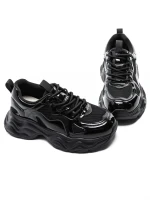 Damskie buty sportowe wykonane ze skóry naturalnej 919-1 Czarny | Advancer