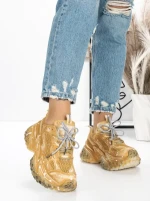 Pantofi Sport Dama cu Platforma 5WL83 YELLOW | MEI