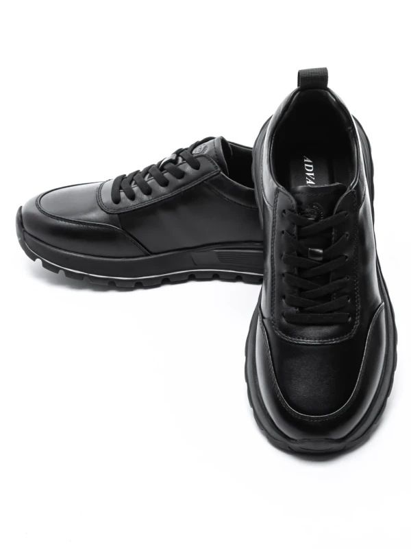 Pantofi Sport Barbati din piele naturala 88866 BLACK | ADVANCER