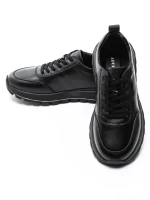 Pantofi Sport Barbati din piele naturala 88866 BLACK | ADVANCER