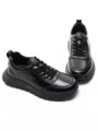 Pantofi Sport Barbati din piele naturala 88866 BLACK | ADVANCER
