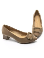 Pantofi cu toc din piele naturala 2216-50 KHAKI | ADVANCER