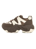 Pantofi Sport Dama din piele naturala 3A532 BROWN-CREAM | ADVANCER