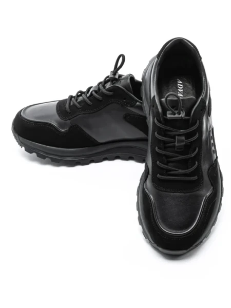 Pantofi Sport Barbati din piele naturala 8077 BLACK | ADVANCER