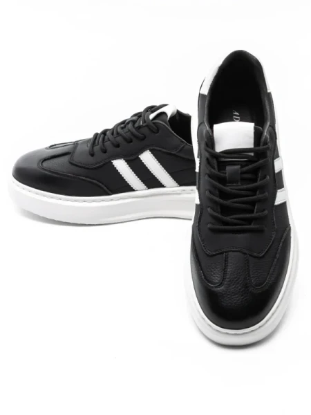 Pantofi Sport Barbati din piele naturala 02-208 BLACK-WHITE | ADVANCER