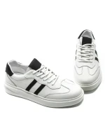 Pantofi Sport Barbati din piele naturala 02-208 WHITE-BLACK | ADVANCER