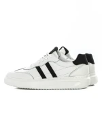 Pantofi Sport Barbati din piele naturala 02-208 WHITE-BLACK | ADVANCER