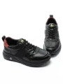 Pantofi Sport Barbati din piele naturala 302 BLACK-RED | ADVANCER