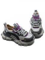 Pantofi Sport Dama din piele naturala Y5758-2 GREY-PURPLE | ADVANCER