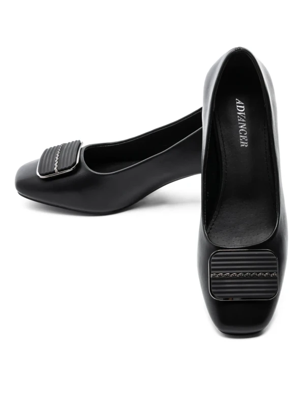 Pantofi cu toc din piele naturala TP2377-2 BLACK | ADVANCER