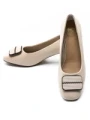 Pantofi cu toc din piele naturala TP2377-2 CREAM | ADVANCER