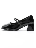 Pantofi cu toc din piele naturala TP312-1 BLACK | ADVANCER