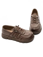 Pantofi Casual Dama din piele naturala KM2583 APRICOT | FORMAZIONE