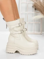 Ghete Dama din piele naturala 5W62 BEIGE | PANTOFUL