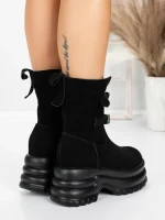 Ghete Dama din piele naturala 5W62 BLACK | PANTOFUL