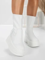 Ghete Dama din piele naturala 5W76 WHITE | PANTOFUL
