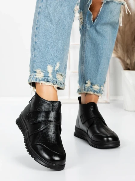 Ghete Dama din piele naturala 5W51 BLACK | PANTOFUL