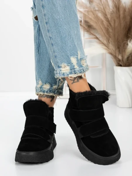 Ghete Dama din piele naturala 5SZ6 BLACK | PANTOFUL