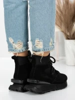 Ghete Dama din piele naturala 5SZ8 BLACK | PANTOFUL