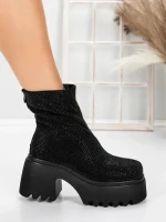 Ghete Dama cu Platforma 5WL77 ALL BLACK | MEI