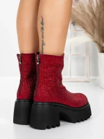 Ghete Dama cu Platforma 5WL77 WINERED | MEI