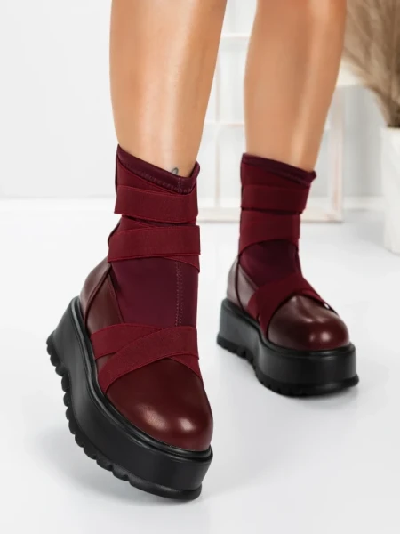 Ghete Dama cu Platforma 56WL1 WINERED | MEI