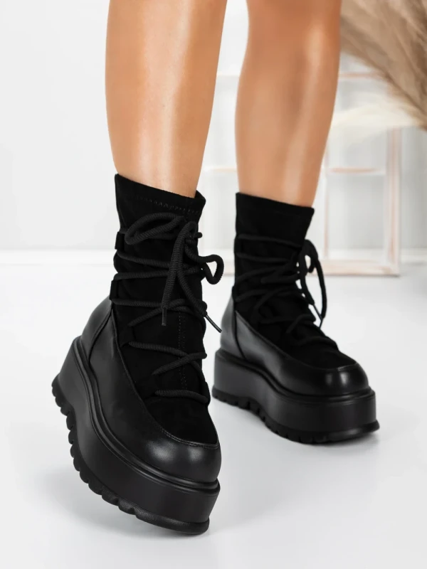 Ghete Dama cu Platforma 56WL3 BLACK | MEI