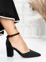 Pantofi cu Toc Gros 5XKK37 BLACK | MEI