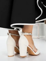 Pantofi cu Toc Gros 2YXD63 BEIGE | MEI