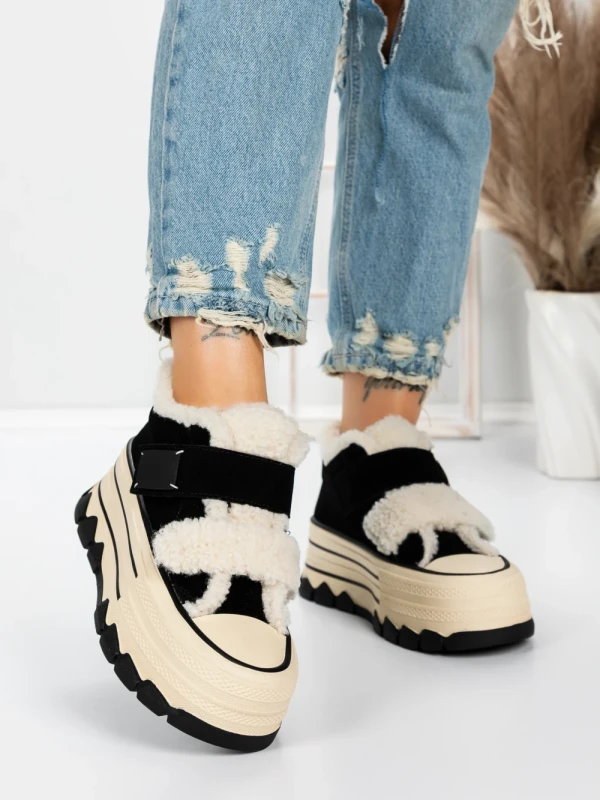 Ghete Dama din piele naturala 5W53 BLACK | PANTOFUL