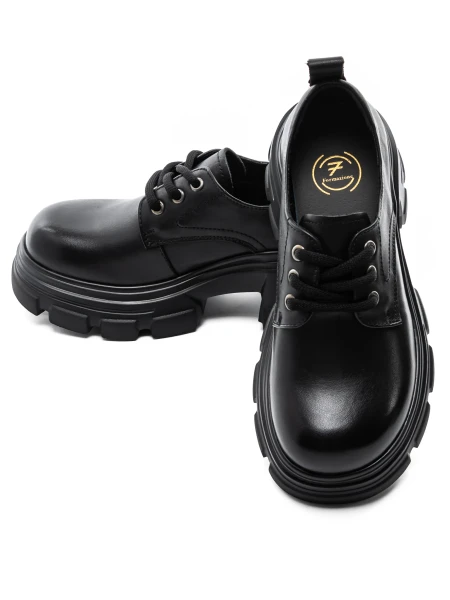 Obuwie damskie na co dzień wykonane ze skóry naturalnej KM1607 Czarny | Formazione