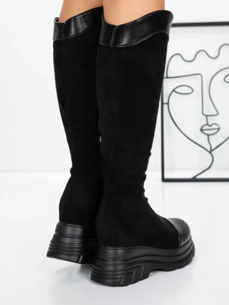 Cizme Dama cu Platforma 58WL13 BLACK | MEI