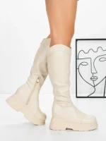 Cizme Dama cu Platforma 58WL13 BEIGE | MEI