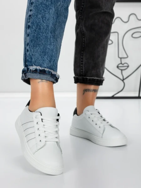 Sneakers Dama 982 WHITE-BLACK | FASHION