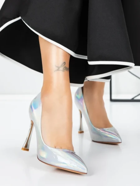 Pantofi Stiletto 3ADC80 SILVER | MEI