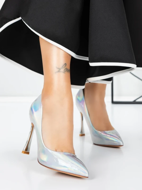 Pantofi Stiletto 3ADC80 SILVER | MEI