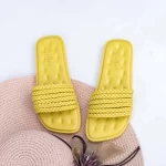 Damskie klapki WLQCZJ1 Żółty | Mei