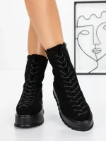 Ghete Dama cu Platforma 3AL77 BLACK | MEI
