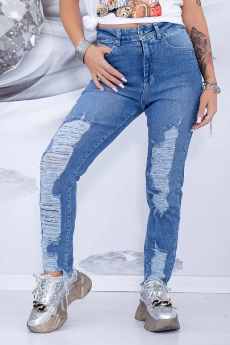 Damskie jeansy 8059 Niebieski | Fashion