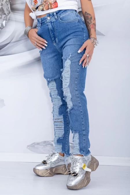 Damskie jeansy 8059 Niebieski | Fashion