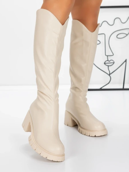 Damskie kozaki 3WL15 Beżowy | Mei