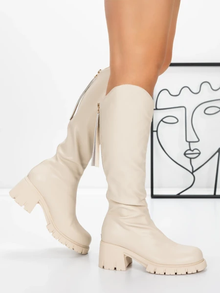 Damskie kozaki 3WL15 Beżowy | Mei