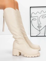 Damskie kozaki 3WL15 Beżowy | Mei