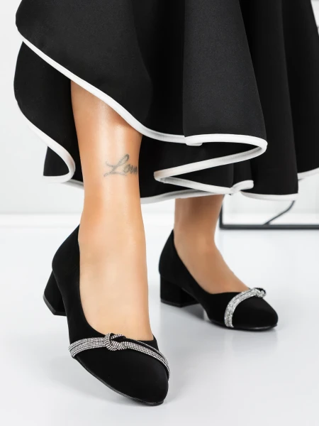 Buty na niskim obcasie 3XKK99 Czarny | Mei