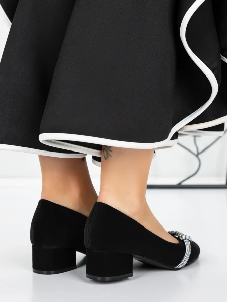 Buty na niskim obcasie 3XKK99 Czarny | Mei